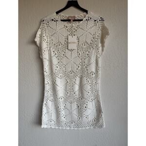 NWT Show Me Your Mumu Cleo Coverup Crochet Mini Dress Ivory Boho Beach MSRP $168